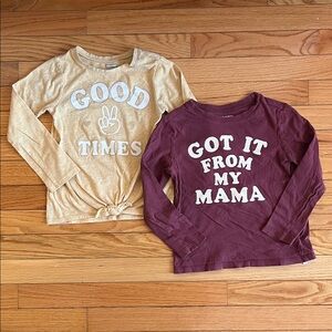 Kids Long Sleeve Graphic Tees - Gold and Purple